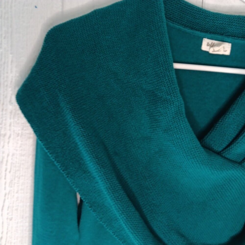 Telluride Clothing Co Sweater Dress Womens M Long Sleeve Knee Length Wrap Green - Picture 2 of 5